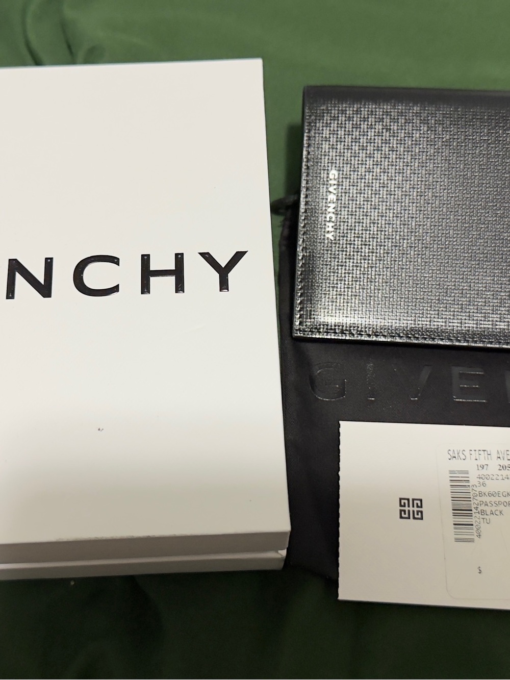 Givenchy Black Textured Leather Bifold Passport Holder